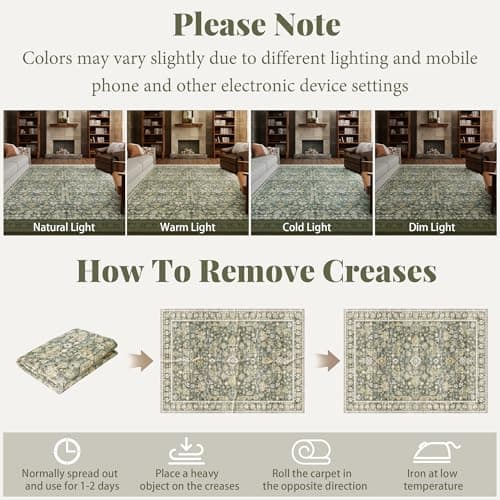 NoiFamo Machine Washable Entryway Small Area Rugs: Soft Non-Slip LowPile Door Mat Indoor Entrance 2x3 ThrowRug for High-Traffic Areas Kitchen, Hallway, Farmhouse Decor view 6