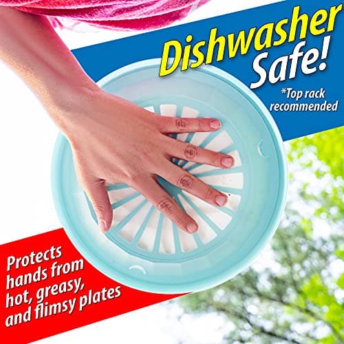 Besti Reusable Plastic Paper Plate Holders 10 Inch, 20 Piece Round Plastic Paper Plate Holder Set with Snap-In Grooves, Dishwasher Safe, 4 Assorted Colors view 5