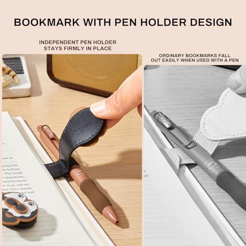 2Pcs Magnetic PU Leather Bookmarks Gift Box, Cute Cat Book Marks for Reading Women, Magnetic Bookmark Set with Double-Sided Magnets, Book Club Gifts for Women, Bookish Gifts view 7