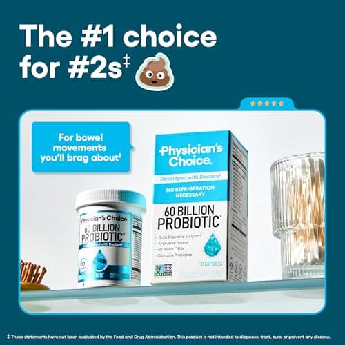 Physician's CHOICE Probiotics 60 Billion CFU - 10 Strains + Organic Prebiotics - Immune, Digestive & Gut Health - Supports Occasional Constipation, Diarrhea, Gas & Bloating - for Women & Men - 30ct view 2