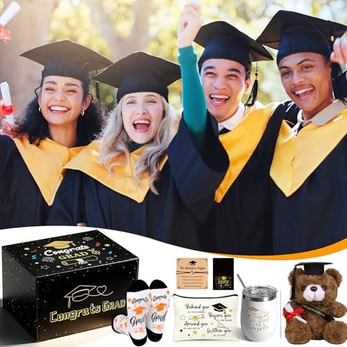 U-Zomir Graduation Gifts for Her, College & High School Graduation Gifts for Women with Plush Bear Bracelet Socks Greeting Card and Tumbler, Class of 2026 Graduates Gifts Box Set view 6