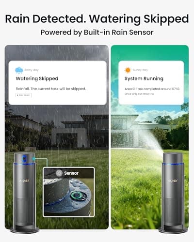 Aiper IrriSense 2 Smart Irrigation System, 4-in-1 Multi-Zone Watering Device, App Control, Smart Scheduling, Garden Sprinkler with Rain Sensor, for Lawns up to 4,800 sq.ft.-Gray view 5