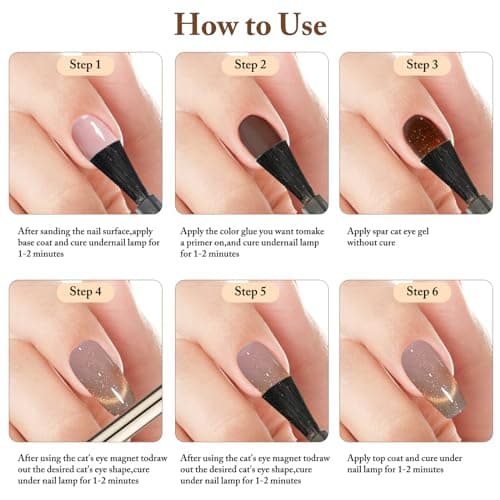 SAGEBIO Cat Eye Gel Nail Polish 8ml, Long-Lasting Magnetic Cat Eye Gel 13 view 6
