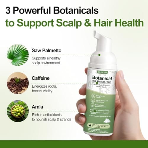 Hair Growth Oil Foam with Rosemary and Castor Oil Vegan Natural Formula for Thinning Hair Organic Plant Based Scalp Treatment Non Greasy Hair Regrowth Support for Men and Women 3 Bottles Each 2.11 oz view 3