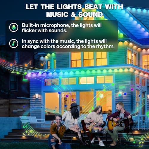 Permanent Outdoor Lights, 100FT Outdoor Lights, Ceiling Lights view 6