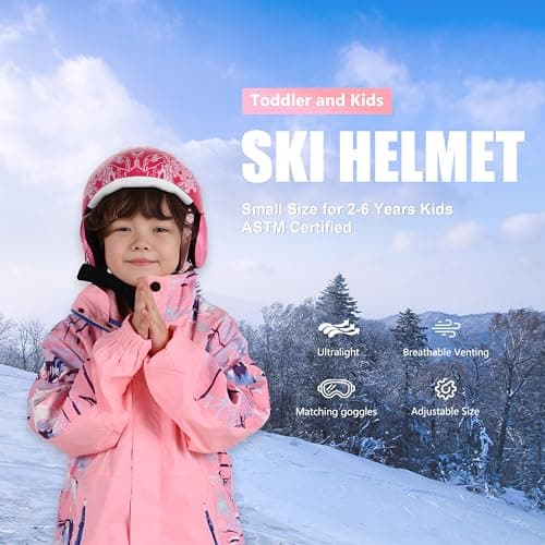 Toddler Ski Snowboarding Helmet with Goggles Small Size Age 2-6Y view 5