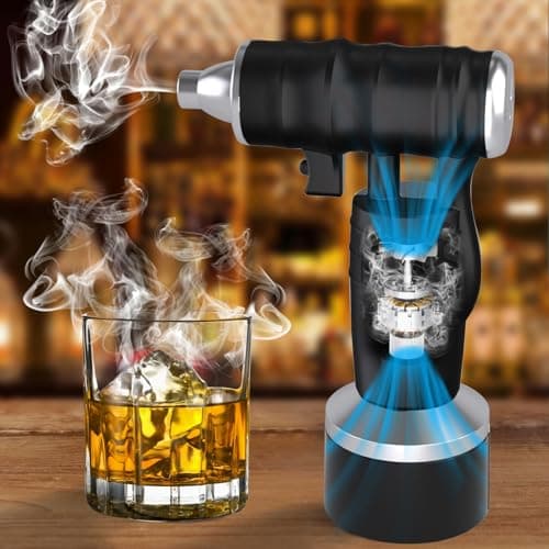 Electric Cocktail Smoker Kit - Rechargeable Whiskey Smoker Kit with Smoking Gun, Old-Fashioned Bourbon Smoker, Cold Smoker, Food Smoke Gun, Smoked Drink infuser, 6 Wood Chips,Butane Not required,Black view 5