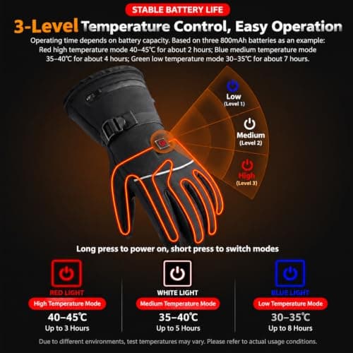 Heated Gloves for Men Women Winter Ski Hand Warmers Cycling Snow Outdoor view 6