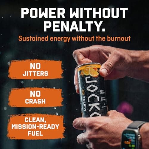 Jocko GO Energy Drink (Afterburner Orange) - Keto, Vitamin B12, Vitamin B6, Electrolytes, L Theanine, Magnesium- Energy Boost, Sugar Free Nootropic Monk Fruit Blend - 12 Pack view 5