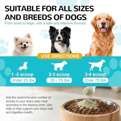 Petrivium Dog Teeth Cleaning Powder, Dental Powder for Dogs Teeth Cleaning and Breath Fresh, Bad Breath Fresher & Tartar Remover with Enzyme, Probiotics. PlaqueOff Pet Tooth Cleaning 120 Grams view 6