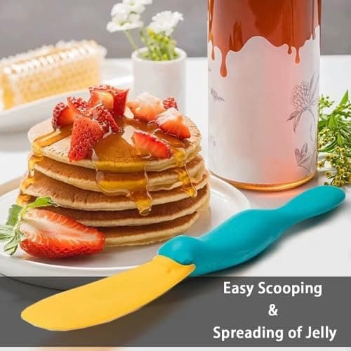 2 PCS Silicone Jar Scraper with Long Handle Jelly Jam Spreader Cheese Knife, Splatypus Jar Spreader for Peanut Butter Knife for Cream Bread Sandwich Kitchen Must Have spreader knife view 2