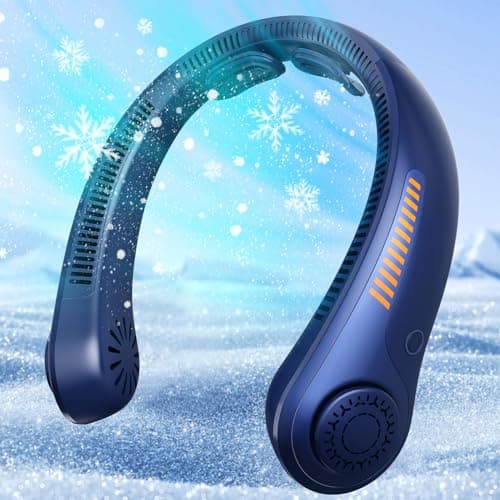 EYERZ Portable Neck Fan - Rechargeable Personal Fan with Neck Support, 5-Speed Quiet Lightweight Long Lasting Neck Fan, Fathers Day, Mothers Day Gifts, Full Surround Cooling for Travel, Hot Flashes — image 1