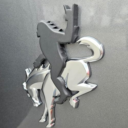 Add-A-Saquatch to Your Bronco,3D Tailgate Emblem Overlay for SUV - Universal Fit 3"x4" Raised Design, Black Automotive Decor with Tape (Riding Horse Set - B, Black) view 6