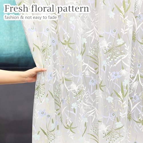 YAKUNCL EVA Waterproof Shower Curtain Liner - Matte Clear & Frosted Design with 12 Hooks, Soft Touch, Privacy & Light Transparency, Ideal for Bathroom Decor (Fragrant Grass, 72" x 72") view 2