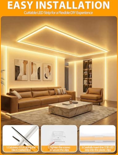 Lamomo COB LED Strip Lights 65.6Ft, Warm White Outdoor Led Rope Light, Waterproof Flexible Silicone Cuttable 3000K Neon Led Lights for Bedroom Garden Commerica Holiday Decor, CRI90+, AC 120V view 4