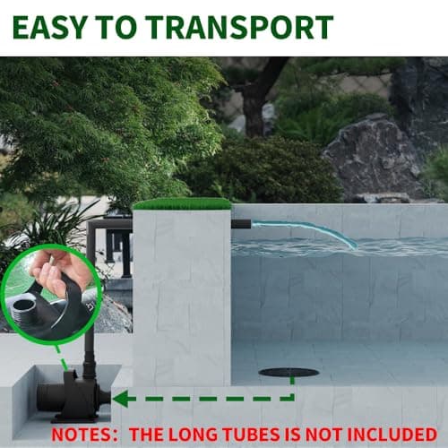 1321 GPH Submersible Water Pump, 100W Pond Pump with Adjustable Water Outlet Water Fountain Pump, Aquarium Water Pump with 13.1FT Lift Height for Pond Waterfall Fish Tank Hydroponic Pond Pumps view 7