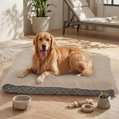 MontVoo Washable Dog Bed Cover, Absorbent Quick Dry Pet Bed Sheet, Easy Hair Removal Couch Covers for Dogs/Cats, 32x45 Inches, Waterproof PU Backing Dog Bed Mat for Car Seat, Crate, Cover Only, Beige