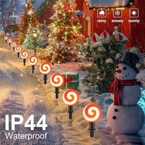 Ultimate Unicorn Christmas Decoration Lollipop Pathway Lights Red view 4