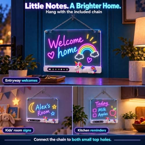 LED Drawing Board for Kids, 16" Rechargeable Neon Light Up Drawing Tablet, Glow Doodle LED Note Board Art Set with 22 Lighting Effects, Easter Christmas Birthday Gifts for Ages 3-12 view 3