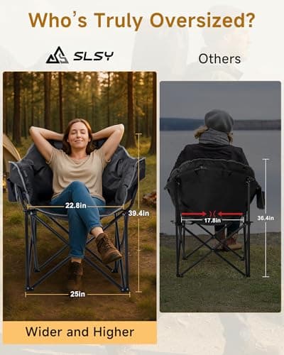 Slsy Oversized Heated Camping Chair, Portable Folding Outdoor Chair view 5