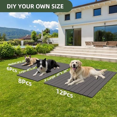 Summertrail Dog Kennel Flooring Outdoor Flooring Decking for Dog Waterproof Dog Training Platform, Portable Deck for Pet Enclosures (12 x 12 inches, 8PCS) view 4