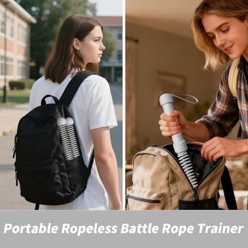 Ropeless Battle Ropes Weighted, 2 Pack Portable Cordless Battle Ropes for HIIT & Cardio Full-Body Workout Tool with Non-Slip Spiral Handles, Travel-Friendly Home Gym Equipment for Women & Men view 5