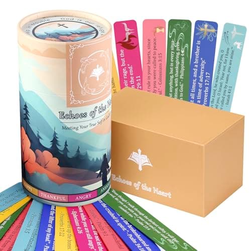 Bible Verse Jar for Women - 60 Scripture Bright Color Cards for 6 Emotions Echoes of The Heart, Birthday Gifts for Women, Birthday Gift, Bible Verse Cards, Scriptures Prayer Paper Jar — image 1