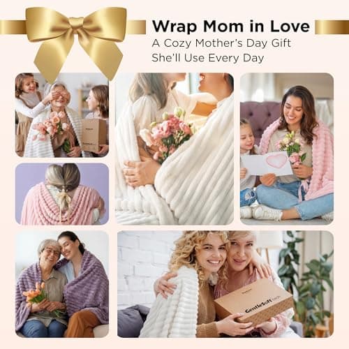 Bedsure GentleSoft White Throw Blanket for Couch - Mothers Gifts Day Birthday Gifts for Women Mom Her, Soft Cozy Fleece Summer Throw Blanket for Girl, Room Home Bedroom Decor, Off White, 50x60 Inches view 3