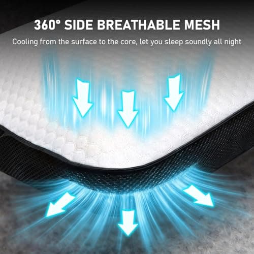 Trrisaun Memory Foam Pillows Standard Size Set of 2, Cooling Pillow for Sleeping with Breathable Mesh and Washable Cover, Bed Pillows for Back, Side & Stomach Sleepers view 5