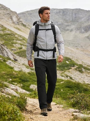 AGVNG Mens Hiking Pants Waterproof Lightweight Quick Dry Cargo Pants UPF 50+ Drawstring Cuff Work Casual Athletic Outdoor view 3