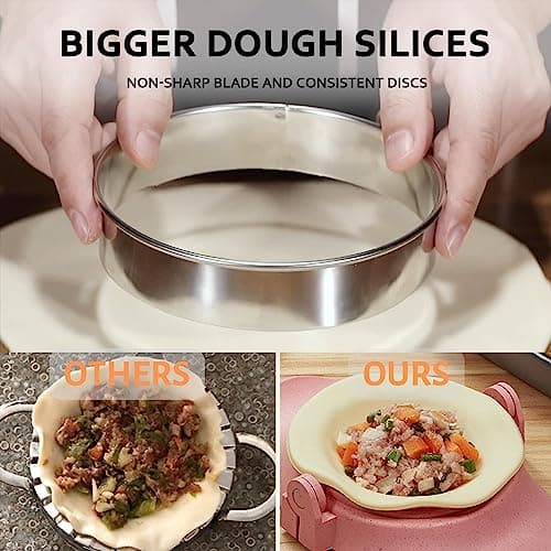 MUMSUNG 6 Inch Empanada Maker Press, Extra Large Dumpling Maker Set with Dough Cutter, Dumpling Mold Set for Pierogi, Pastelitos, Calzone, Turnovers, Chinese Dumpling-2Sizes Blue 6"+4" view 6