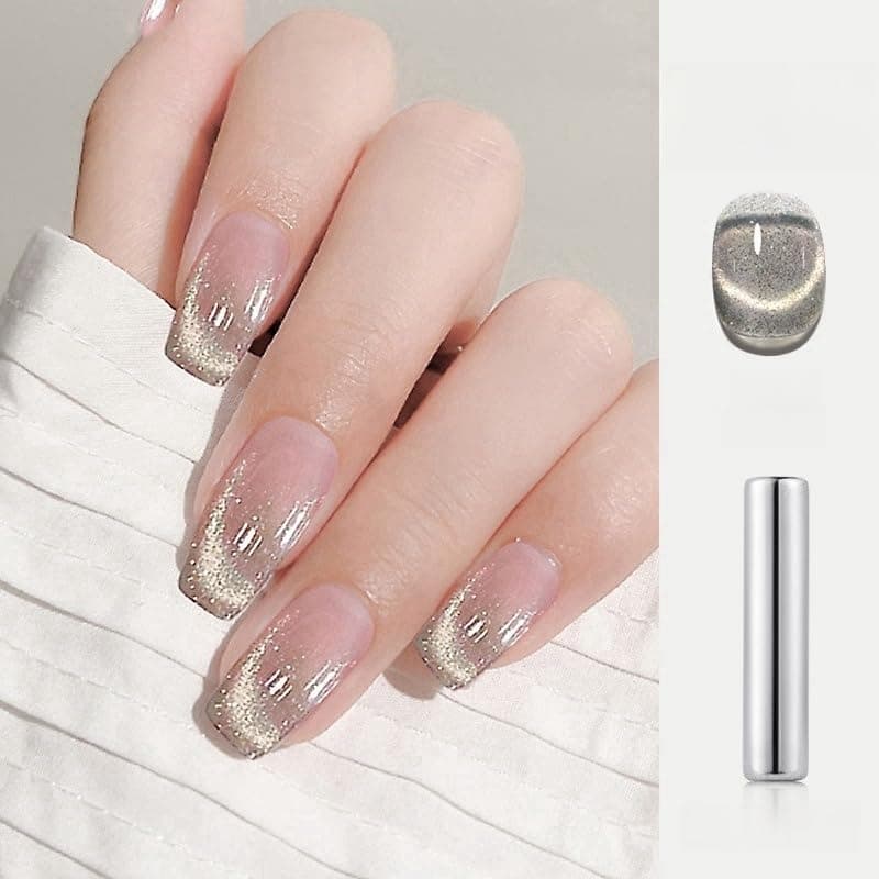 SAGEBIO Cat Eye Gel Nail Polish Set with Magnetic Powder, 4 x 15ml Bottles, UV/LED Cured, Long-Lasting 4 Weeks, Stunning Magnetic Effects, DIY Manicure Kit, 03 view 2