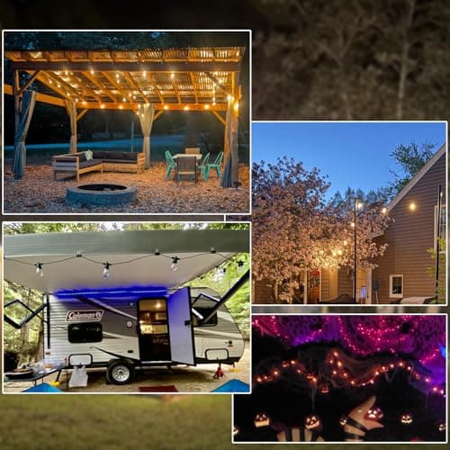 Amazing power LED Edison String Lights Outdoor, S14 Bulbs Warm White 2700K - 21.3FT Vintage Shatterproof Patio Festoon Lights for Garden Party Wedding Backyard Décor view 7
