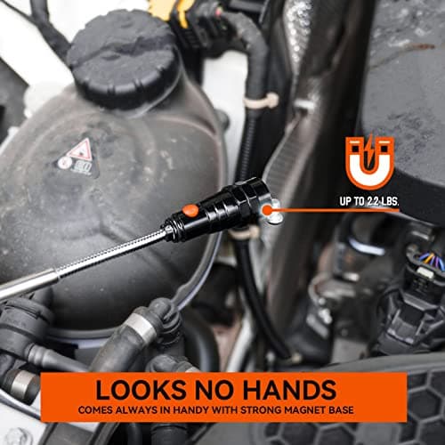 VIBELITE Gifts for Men, Magnetic Pickup Tool with LED, Telescoping Magnet Flashlight, Cool Gadgets Birthday Gifts for Him, Dad, Teen Boys, Husband, Handyman, Boyfriend, Mens Gifts, Black view 6