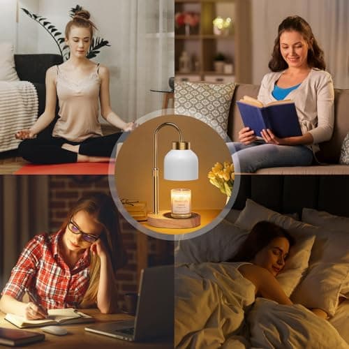 seenlast Candle Warmer Lamp with Dimmer Adjustable Height,Mothers Day Gifts,2/4/8H Timer,Vintage Home Decor for Scented Jar view 6