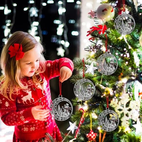 Christmas Ornaments 2025, Snowman Ornaments for Christmas Tree, Metal Snowflake Xmas Ornament, Pretty Cute Holiday Ornament, Vintage Snowman Gift view 2