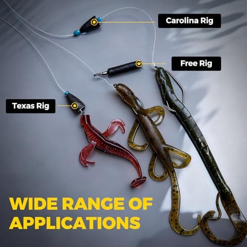 ArcPro Drop Shot Hooks, 100pcs Improve EWG Worm Hooks, Bass Fishing Hooks for Freshwater and Saltwater, High Carbon Steel Texas Rig Hooks with Portable Plastic Box, Black view 6