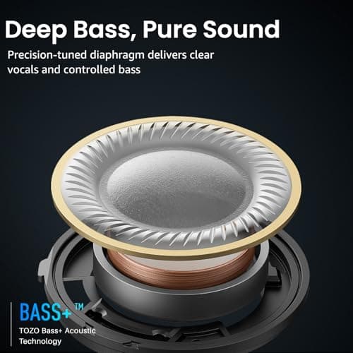 TOZO A1 Wireless Earbuds Bluetooth 5.3 Light Weight in Ear IPX5 Waterproof Headphones 2 Mic for AI Calls, Immersive Premium Sound Bass Headset with Charging Case, 32 Presets EQ Customization via App view 2