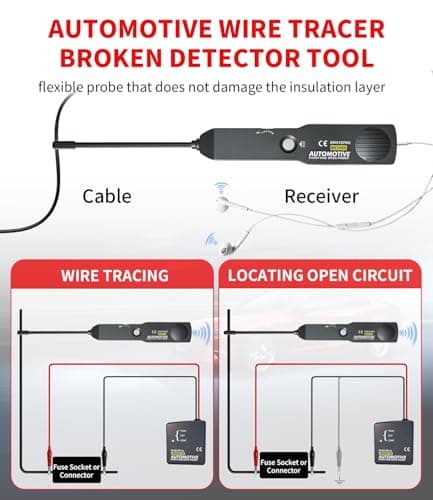EM415Pro Wire Tracer Electrical Automotive Open & Short Finder, VEHLIVE 6-42V DC Circuit Tester Automotive Circuit Breaker Finder Fault Probe Wire Tracker Electrical Cable Tracer for Car, Boat,Trailer view 3