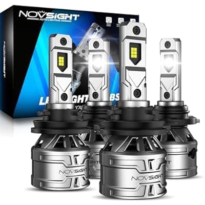 NOVSIGHT 9005 H11 Fog Bulbs - 600% Super Bright HB3 H9/H8 Fog Bulbs Combo with Cooling Fan, 3-Min Quick Installation, 6500K, Pack of 4