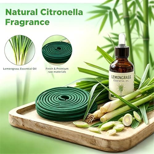 FIRIK Citronella Coils, 48 PCS Citronella Incense Coils with Coil Holder, Natural Citronella Outdoor Coils for Patio, Farms, Backyard, Garden, BBQ Indoor view 2