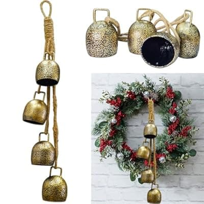 YXOTJHS Christmas Bells for Decoration, Gold Vintage Bells, Brass Christmas Bells for Door Garland Christmas Tree - Christmas Bell Gifts for Women
