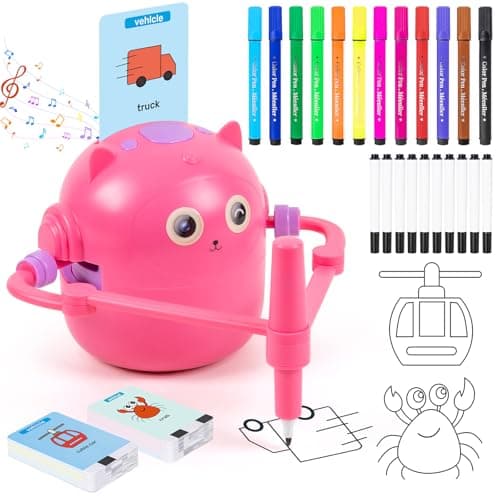 TREEFIA Drawing Robot for Kids, Drawing Robot for Kids 6 7 8 9 10 11 12 Year Old, Doodle Bot Toy with 100 Word Cards & 16 Color Pens for Girls and Boys — image 1