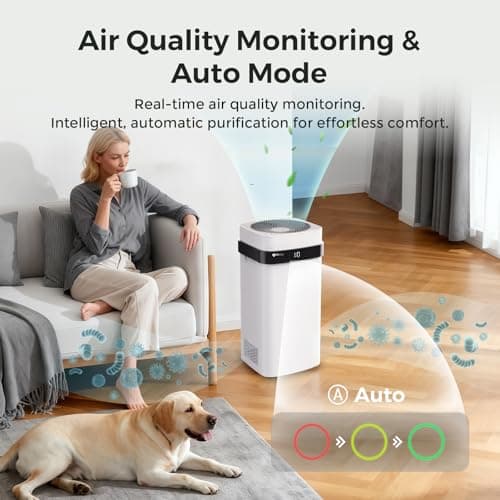 Airdog X5 Pet Air Purifier for Homes Large Room up to 1614 sq ft,TPA Technology Powerful Filtration, Washable Filter, AQI Display, Air Cleaner for Pet Hairs,Dander,Odor,Allergies view 6