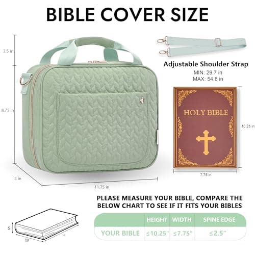 Bible Bag Cover Case for Women Study Supplies Kit Church Book Holder view 5