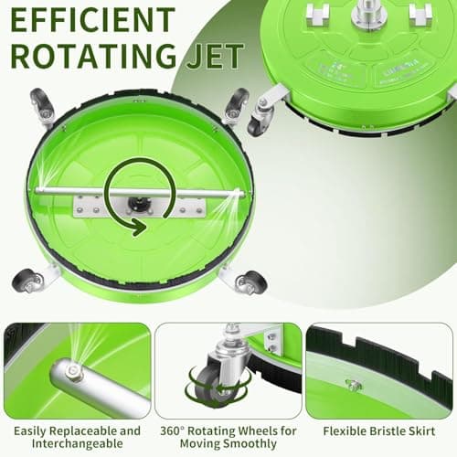 LidoDola 30'' Pressure Washer Surface Cleaner with 4 Wheels - Stainless Steel Surface Cleaner for Pressure Washer Attachment for Concrete, Driveway, Patio, Sidewalk, Deck and Driveways view 5