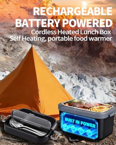 oofkit Electric Lunch Box For Adults(Men),Heated Lunch Box, Battery Powered Rechargeable,Self Heating Cordless,Portable Food Warmer For meals on the go view 4