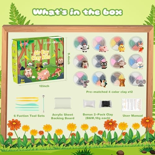 Air Dry Clay Kit, 12 Animals Modeling Clay for Kids view 2
