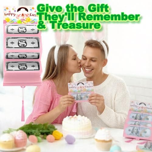 Easter Money Envelope for Cash with 10 Slots, Bunny Card for Easter, Birthday, Graduation, Party Gifts | Creative Cash Envelope for Men, Women, Boys, Girls, Teens, Adults (Pink, 1Pcs) view 7