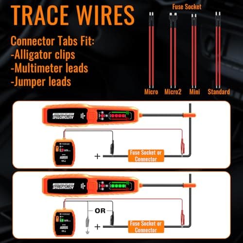 ATDIAG Automotive Wire Tracer, 6–42V DC Open & Short Circuit Tester with Fuse, Circuit Tracer/Fault Probe Tester/Electrical Tester for Cars, Trucks, Motorcycles view 5